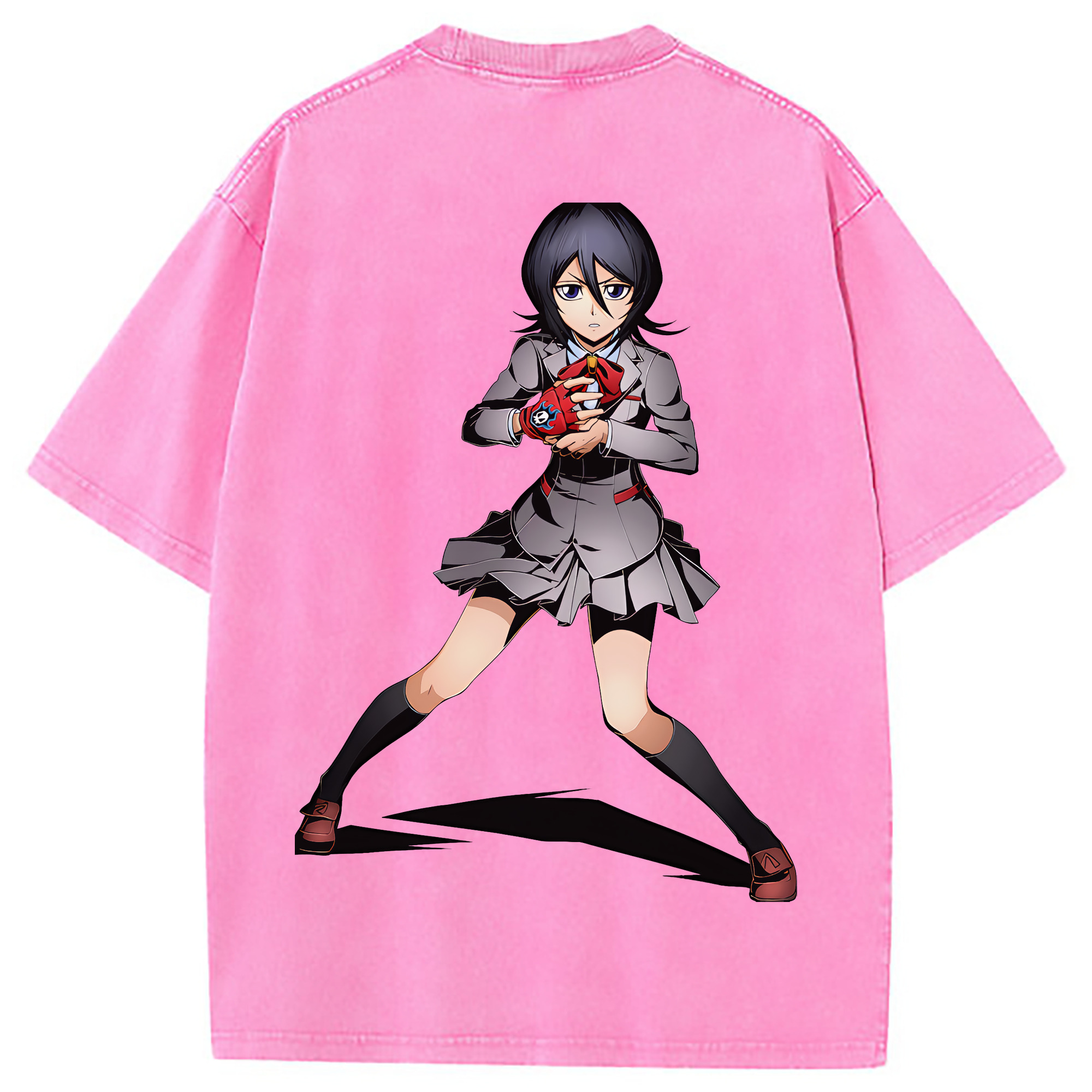 （画像用） ブリーチ 朽木ルキア BLEACH Kuchiki Rukia 綿100% ヴィンテージ風 半袖Tシャツ（背面プリント）